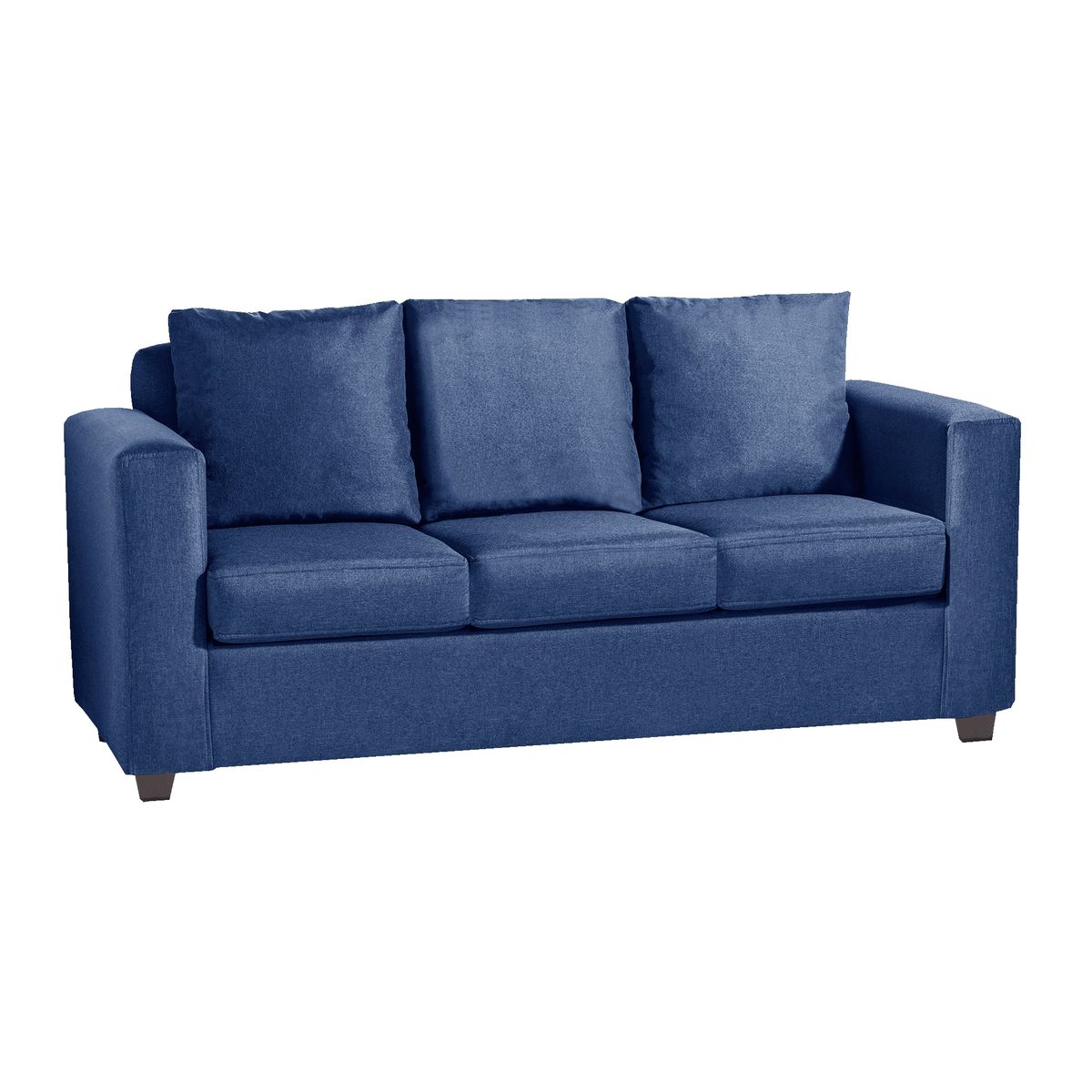 DECOOUTLET - Sofá Turín 3 Cuerpos Tela Azul