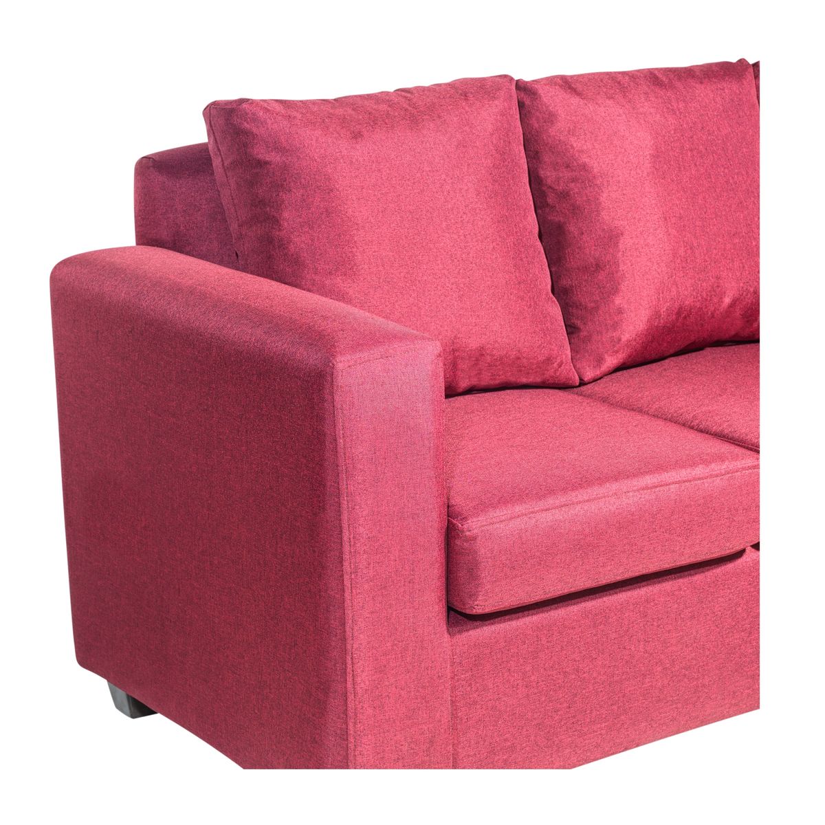 DECOOUTLET - Sofá Turín 3 Cuerpos Tela Burdeo