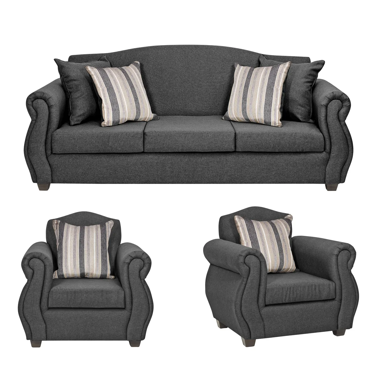 DECOOUTLET - Living 311 Cancún Tela Gris Oscuro