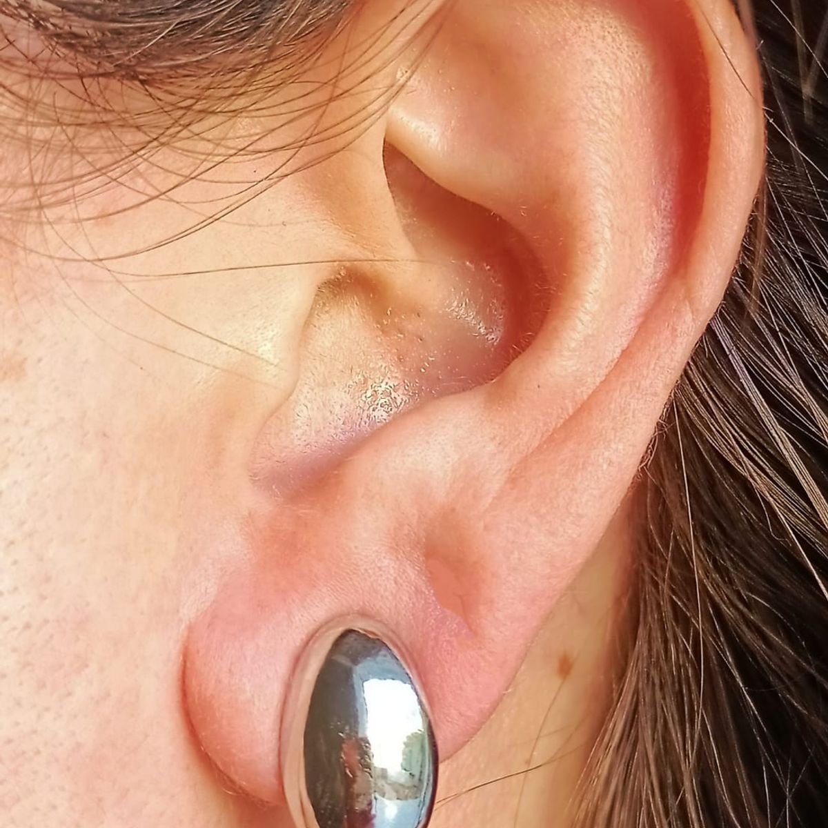 ELBAULDEJUMA - Aros Gota Espejo Plateada Sin Perforacion Earcuff