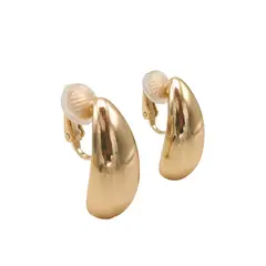 ELBAULDEJUMA - Aros Gota Espejo Earcuff Sin Perforacion Chapado En Oro 18k