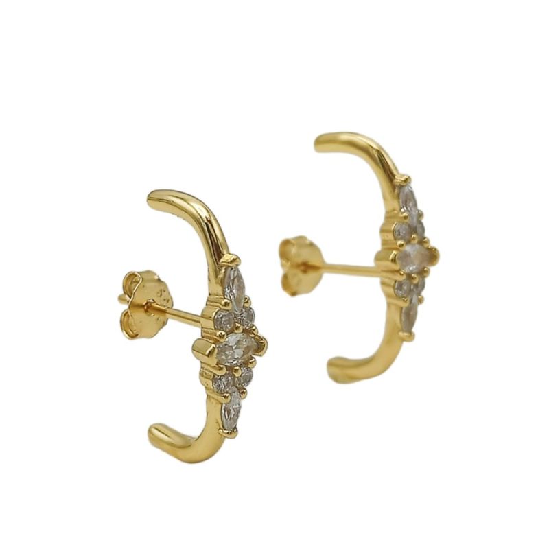 ELBAULDEJUMA - Aros Envolventes Modelo Lucero Plata S925 Chapada En Oro 18k
