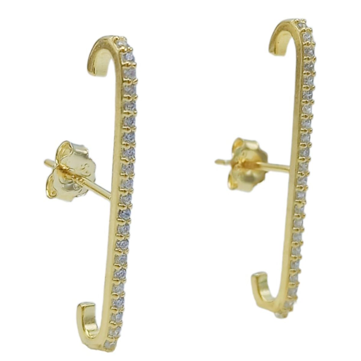 ELBAULDEJUMA - Aros Envolventes Modelo Monolito Plata S925 Chapada En Oro 18k