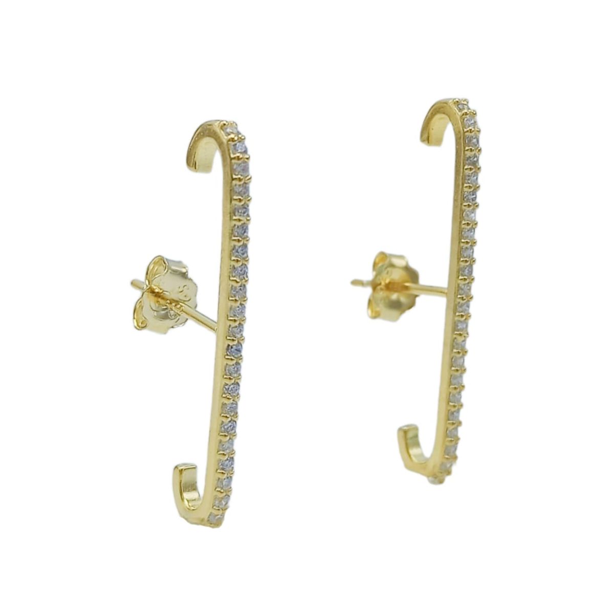 ELBAULDEJUMA - Aros Envolventes Modelo Monolito Plata S925 Chapada En Oro 18k