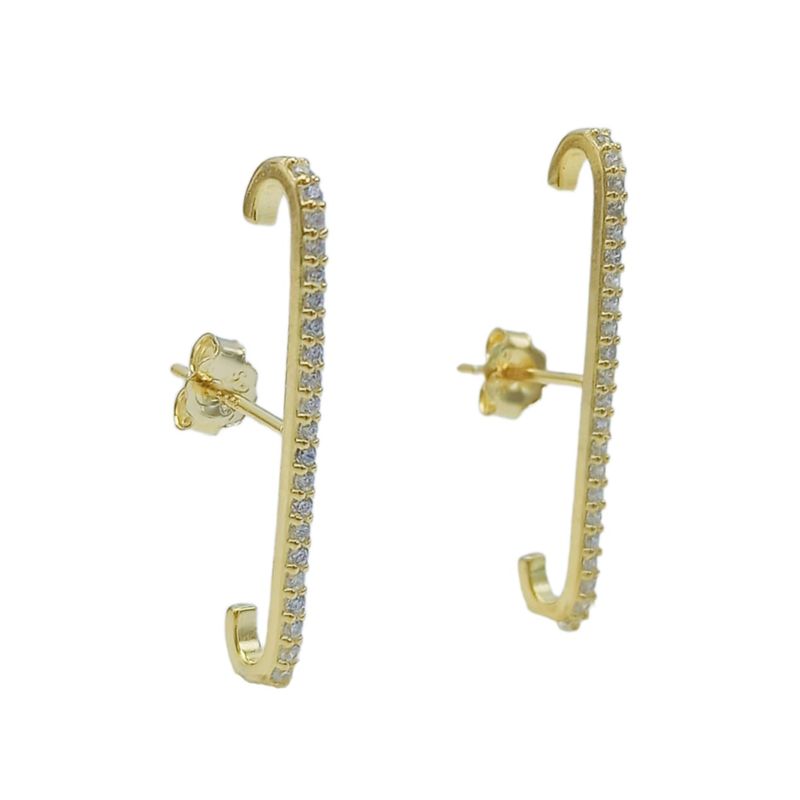 ELBAULDEJUMA - Aros Envolventes Modelo Monolito Plata S925 Chapada En Oro 18k