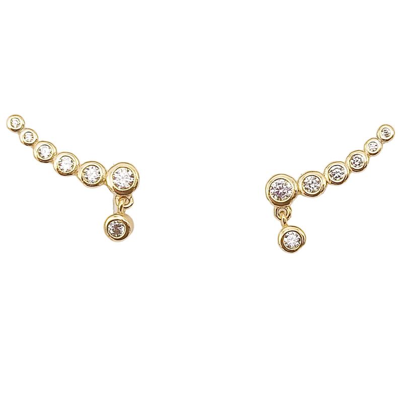 ELBAULDEJUMA - Aros Trepadores modelo Constelación Plata S925 Chapado En Oro 18k