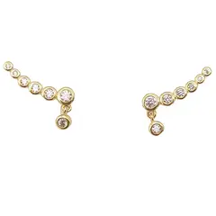 ELBAULDEJUMA - Aros Trepadores modelo Constelación Plata S925 Chapado En Oro 18k