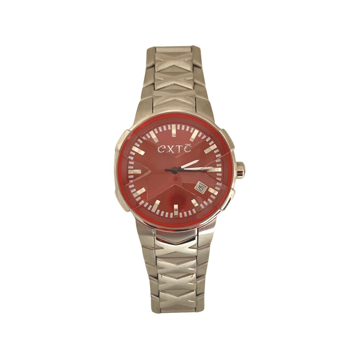 GENERICO - Reloj Análogo Exté para Hombre Plateado-Rojo
