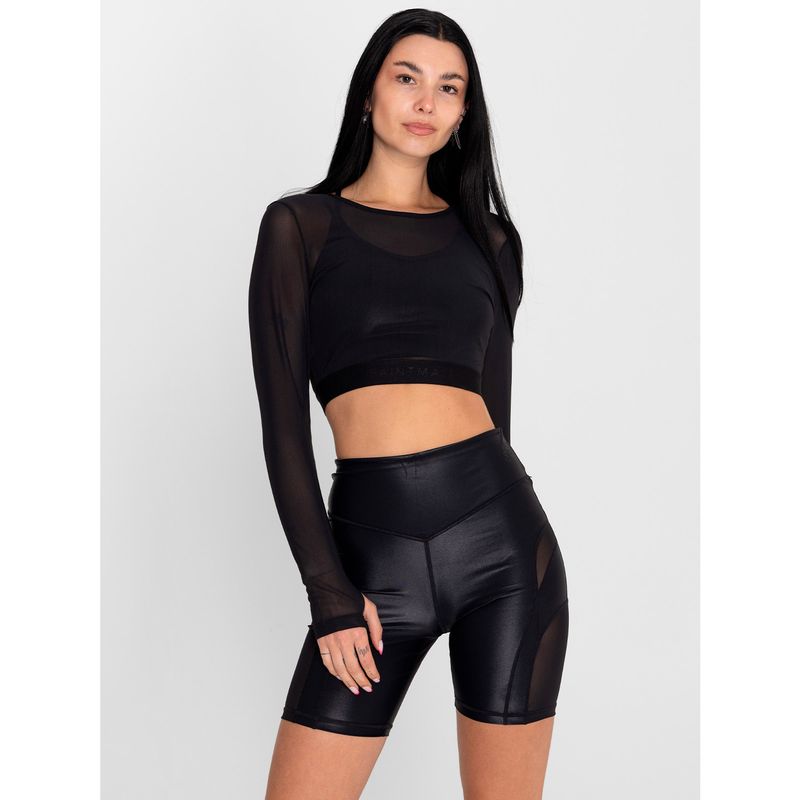 BSOUL - Crop Top Transparente Ls SAINTMALĒ Negro Mujer BSOUL