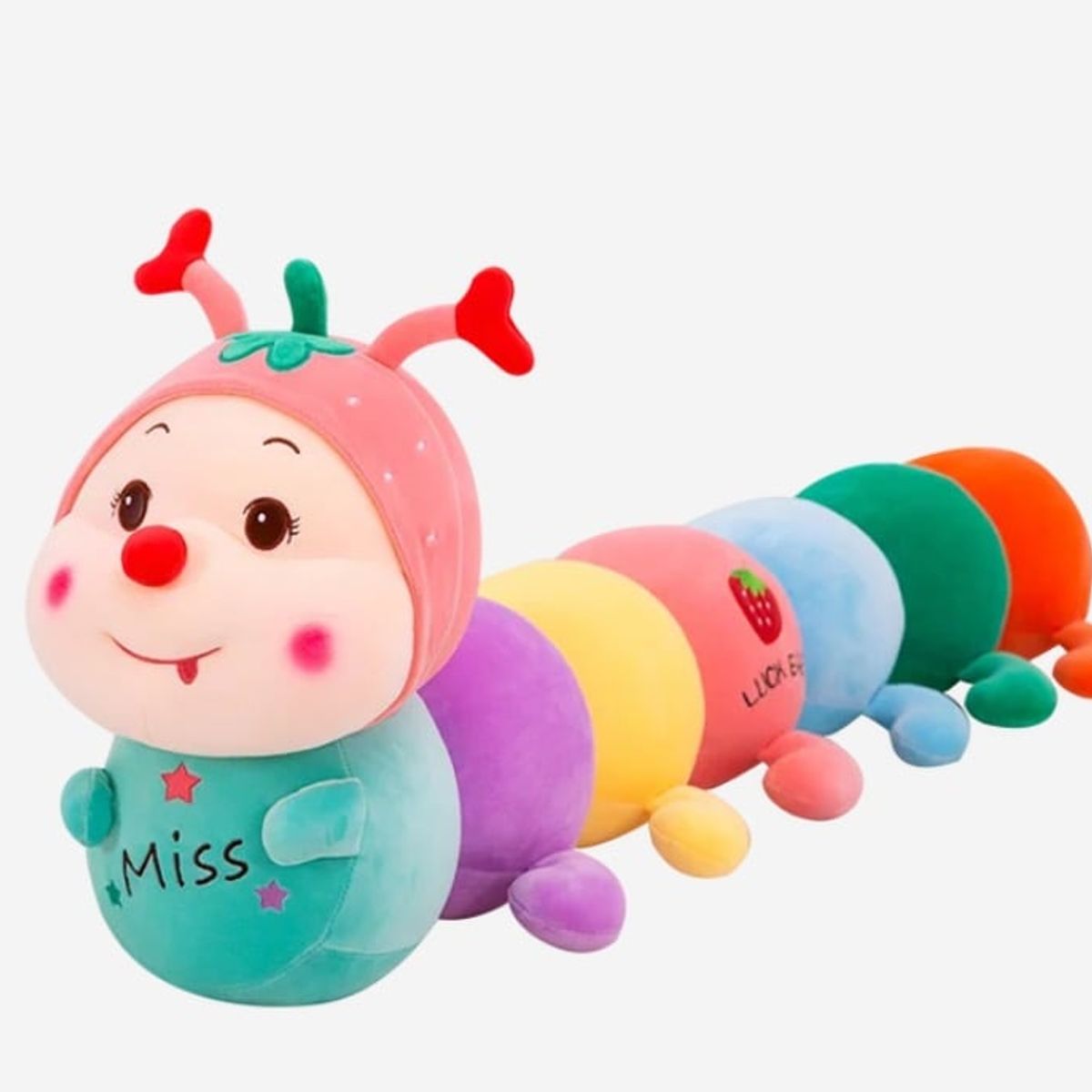 GENERICO - Peluche De Felfa Oruga Multicolor Almohada 90cm Kawaii