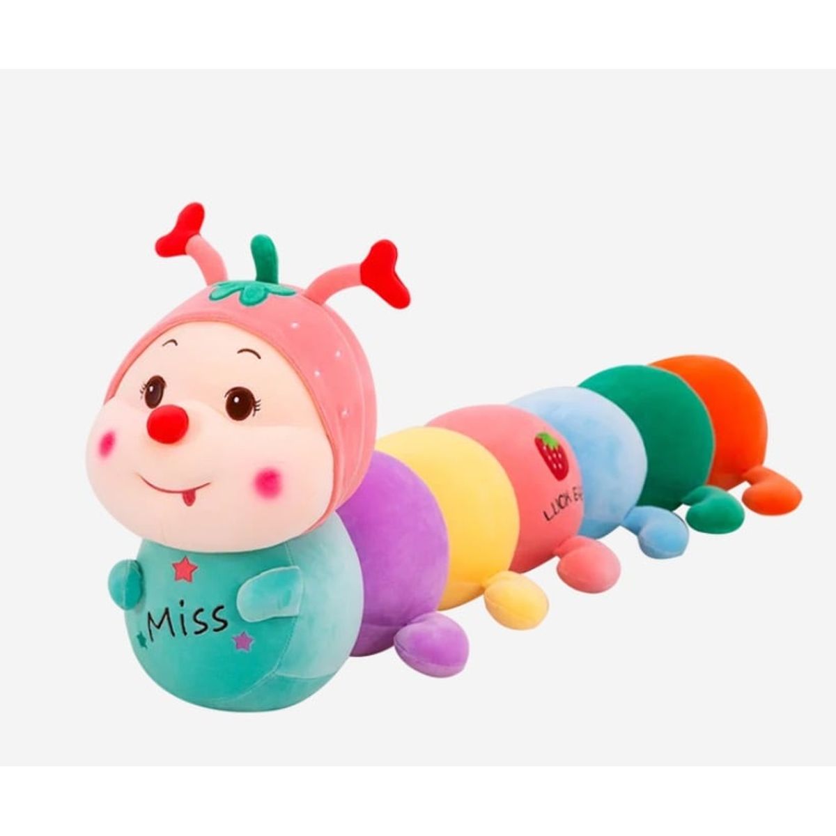 GENERICO - Peluche De Felfa Oruga Multicolor Almohada 90cm Kawaii