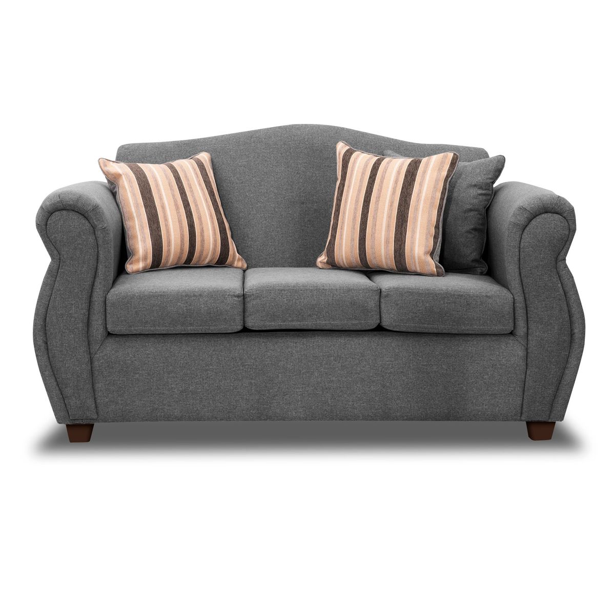 DECOOUTLET - Sofa 3 Cuerpos Cancún 157 Tela Gris Oscuro