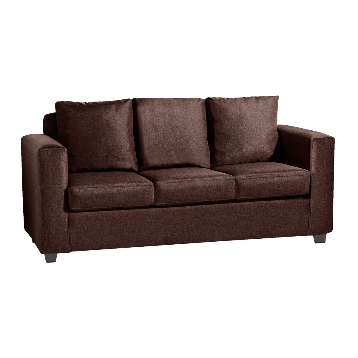 DECOOUTLET - Sofá Turín 3 Cuerpos Tela Chocolate