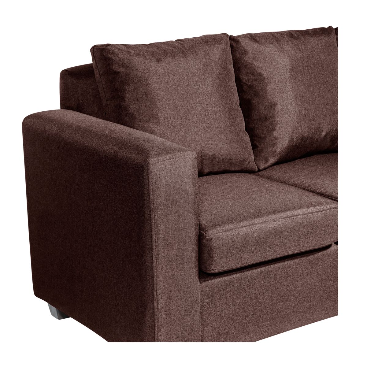 DECOOUTLET - Sofá Turín 3 Cuerpos Tela Chocolate