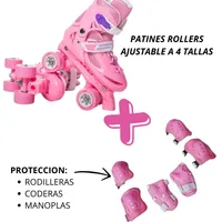 Patines 4 ruedas Niña Más Protectores S 30 al 33