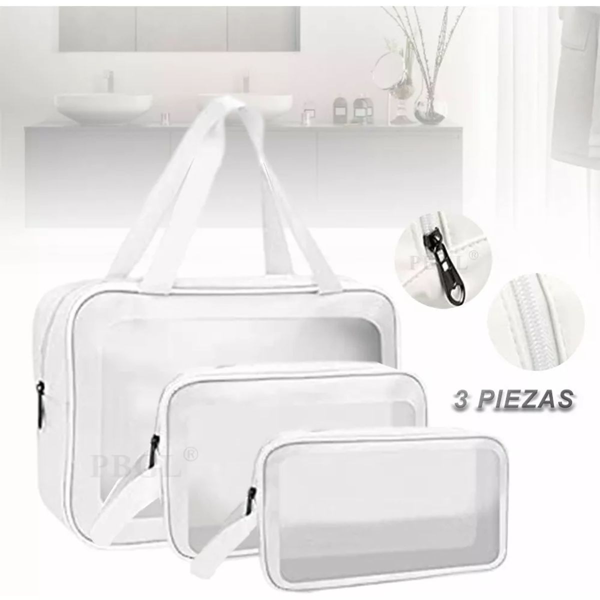 GENERICO - Neceser Organizador Bolsa De Cosméticos Transparente blanco