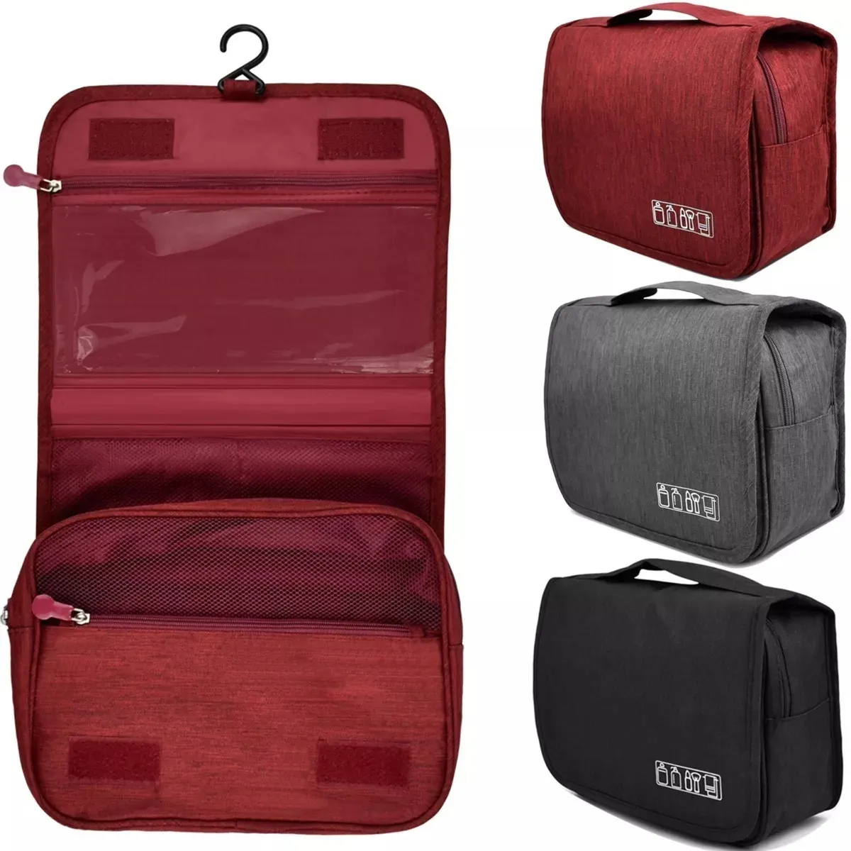 GENERICO - Bolsa De Viaje Cosmético Organizador De Maquillaje  rojo