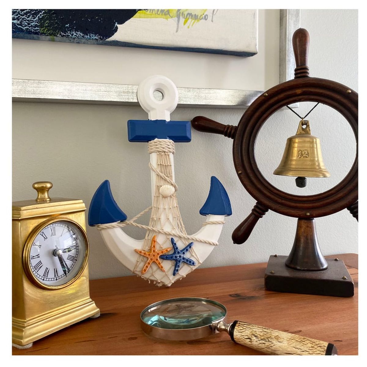 MONTREAL - Decoración Nautica Marina Ancla Decorativa de Madera