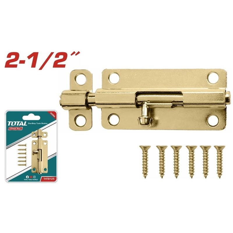 TOTAL TOOLS - Pestillo Picaporte, Pasador De 2.5 Pulgadas