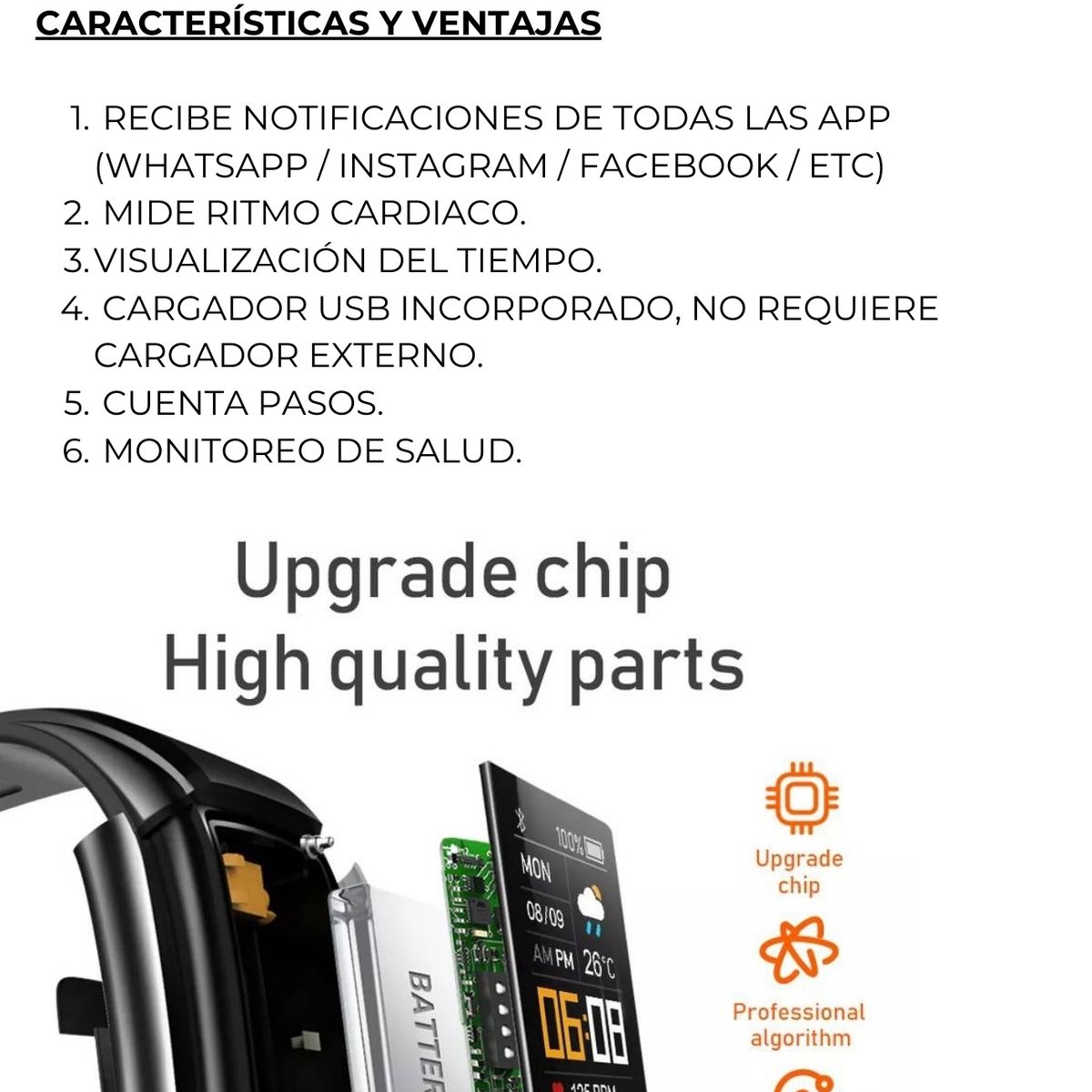 GENERICO - Smartband Banda Inteligente Y10 SlimPro Sport  Iphone-Samsung Verde