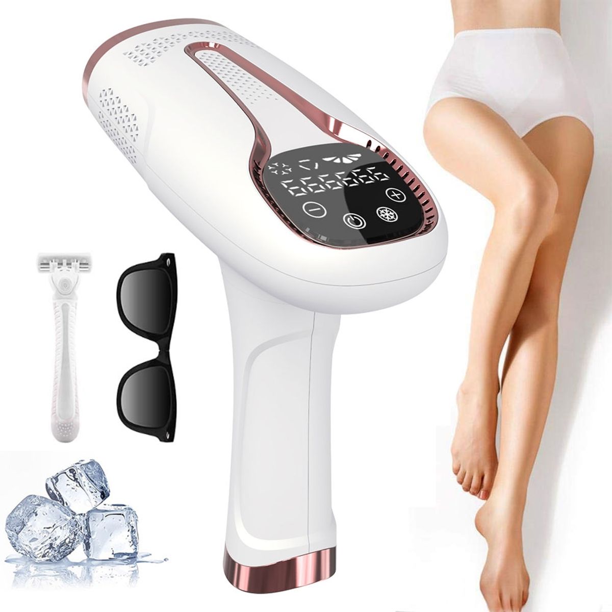 EVERSO - Depiladora Láser Permanente Ipl de Luz Pulsada 999999 Sin Dolor-