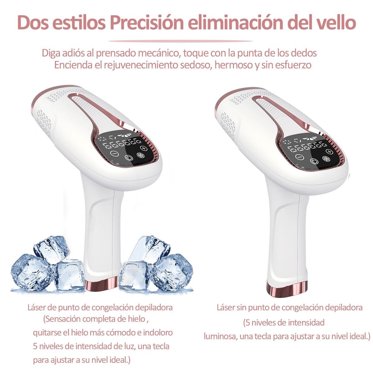 EVERSO - Depiladora Láser Permanente Ipl de Luz Pulsada 999999 Sin Dolor-