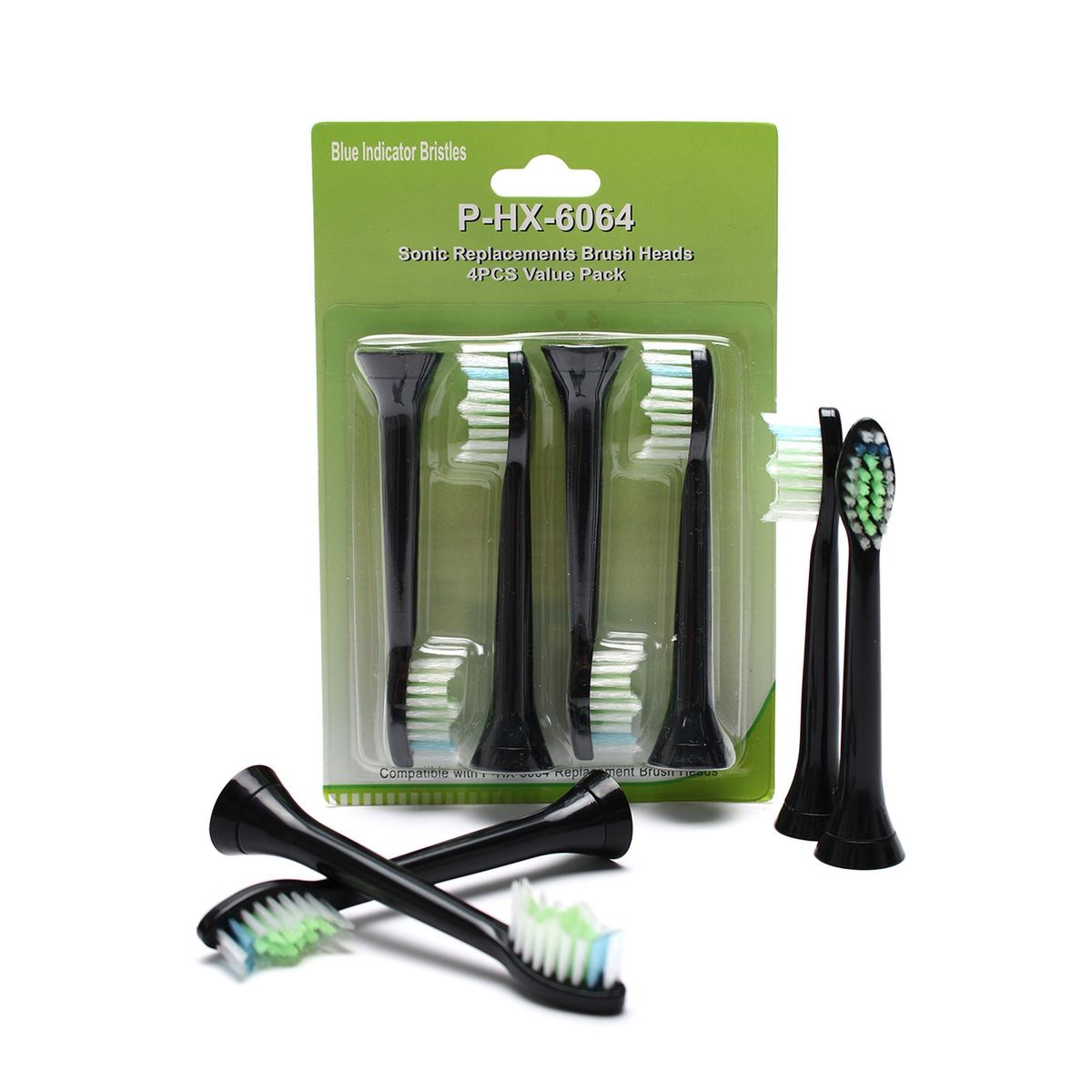 GENERICO - Cabezales Repuesto Cepillos Compatible Sonicare Philips X4 NEGRO