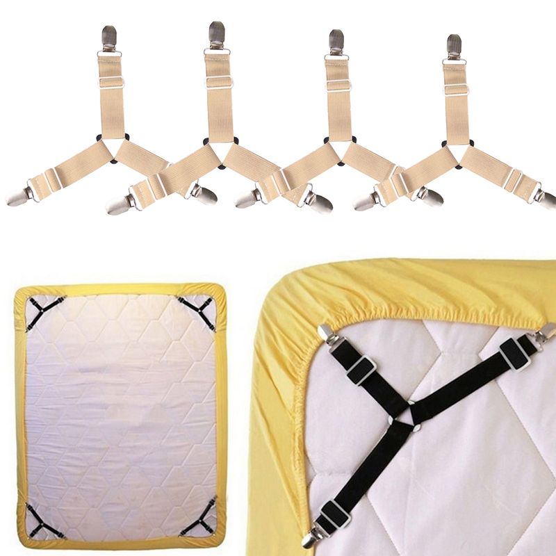 EDWINAYY - Sujetadores De Sábana De Cama Correa 4 Unidades Ajustable