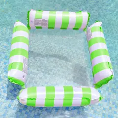 DANWEILE - Hamaca agua flotante para piscina,hamaca nflable 4 en1-verde
