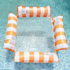 DANWEILE - Hamaca agua flotante para piscina,hamaca inflable 4 en1 - Naranja