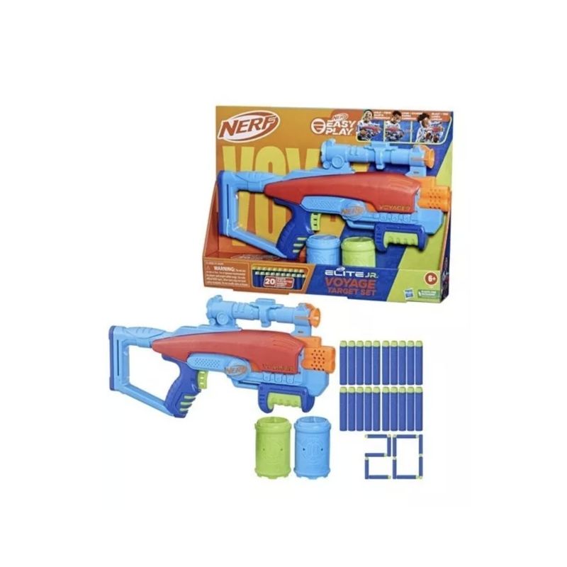 NERF - Lanzador Nerf Elite Junior Voyage Target Set + 20 dardos