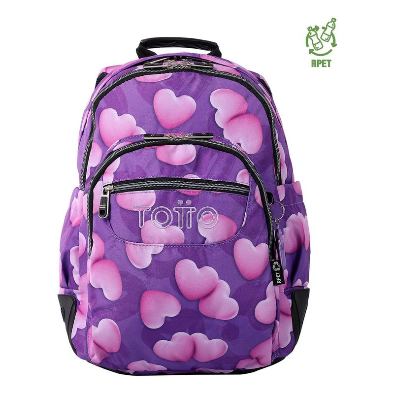 TOTTO - Mochila Escolar Totto Rayol Rpet Morado Chubby