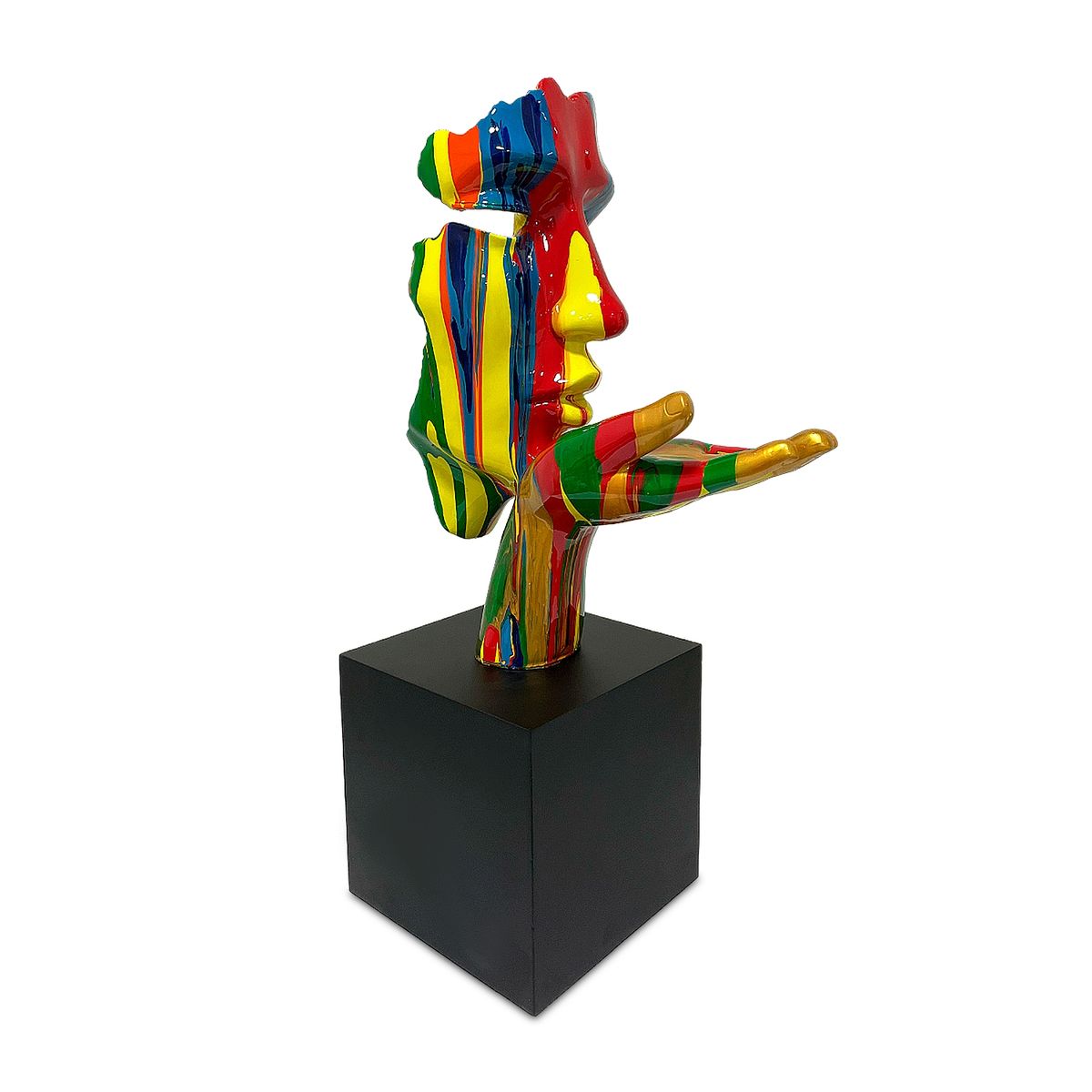 MUNDO ONLINE - Adorno Deco Escultura Rostro Abstracto Blowing Kisses 55 cm
