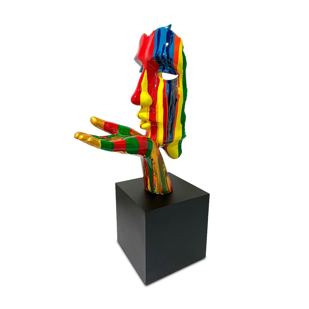 MUNDO ONLINE - Adorno Deco Escultura Rostro Abstracto Blowing Kisses 55 cm