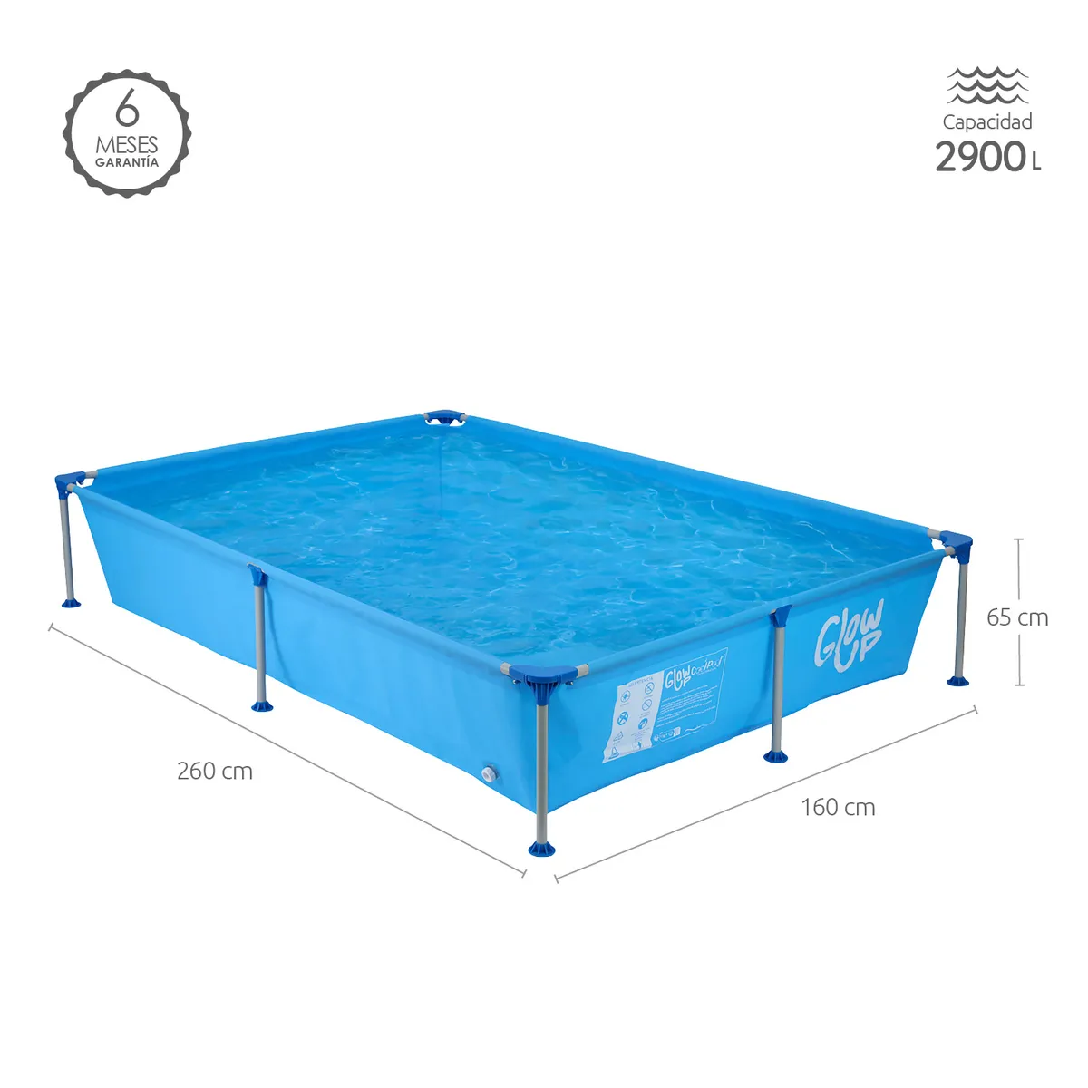 GLOWUP - Piscina Estructural 2612 Litros Glowup 260X160X65 CM