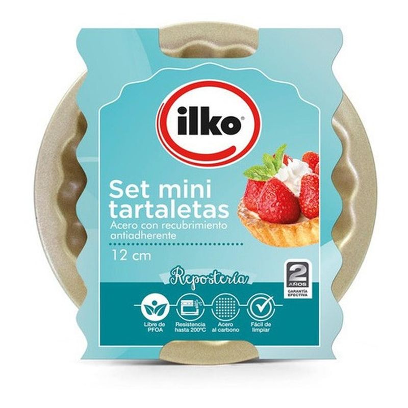 ILKO - Set 4 Mini Tartaletas Antiadherente Gold Ilko