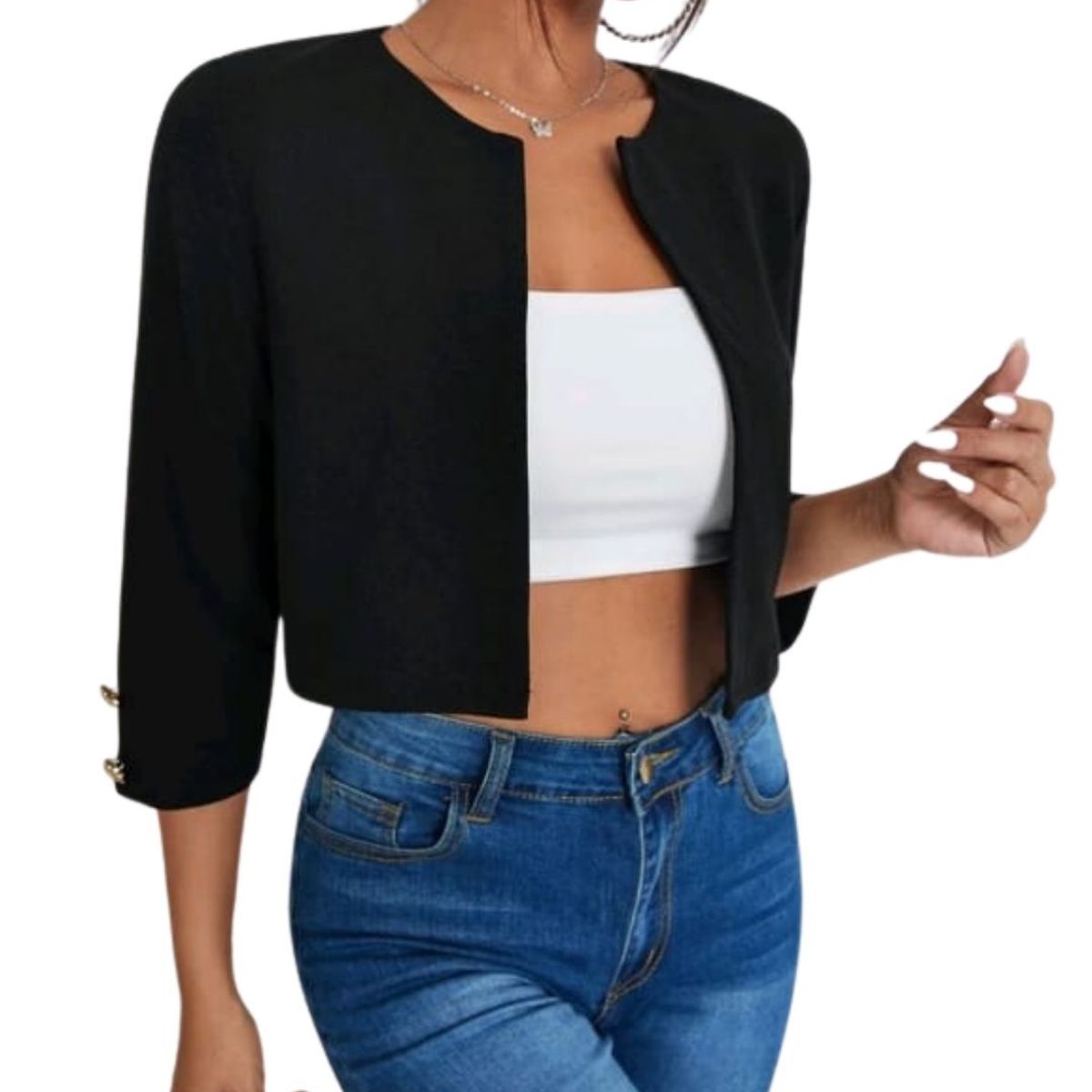 GENERICO - TAPADO  BOLERO CHAL LISO MANGA LARGA IDEAL PARA FIESTA
