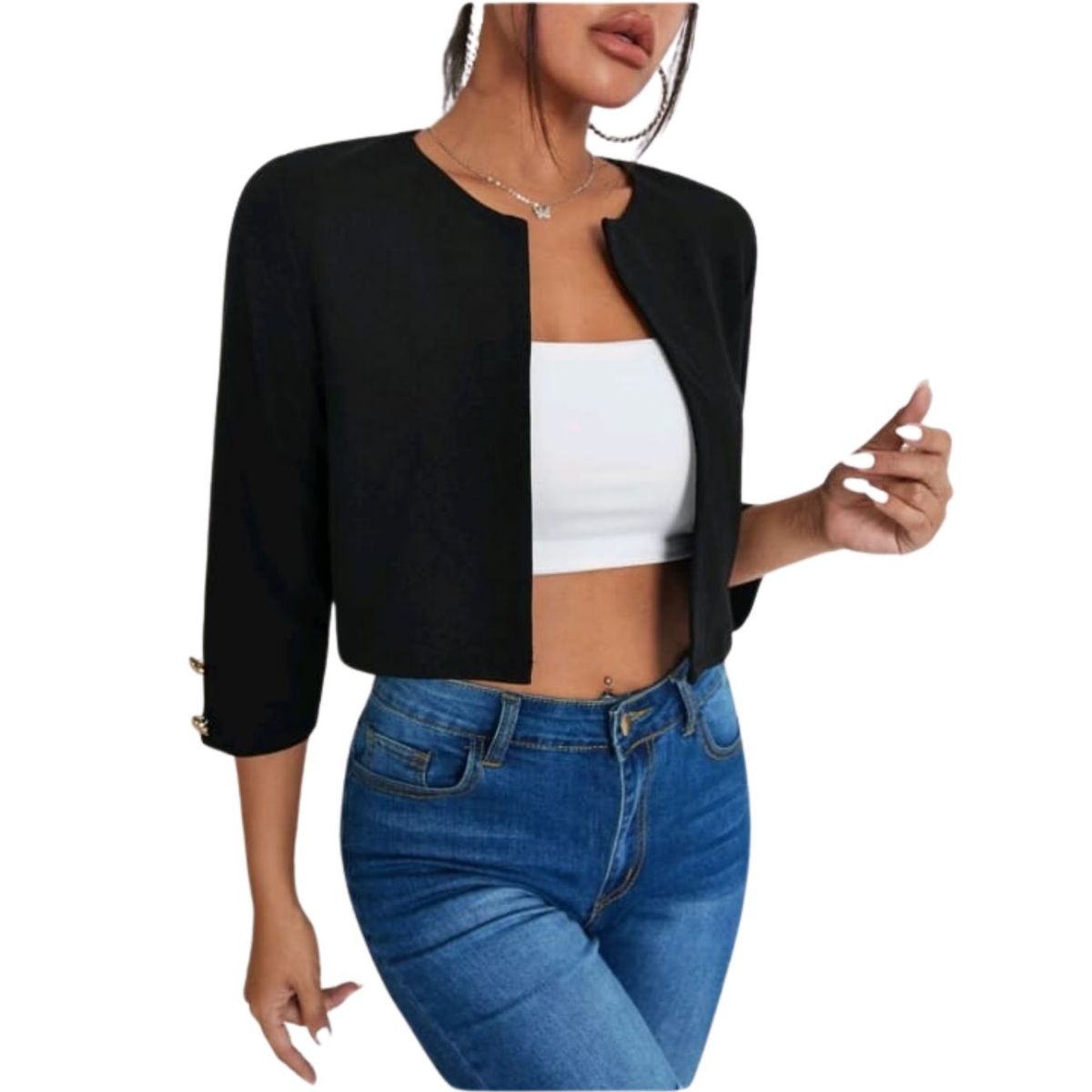 GENERICO - TAPADO  BOLERO CHAL LISO MANGA LARGA IDEAL PARA FIESTA