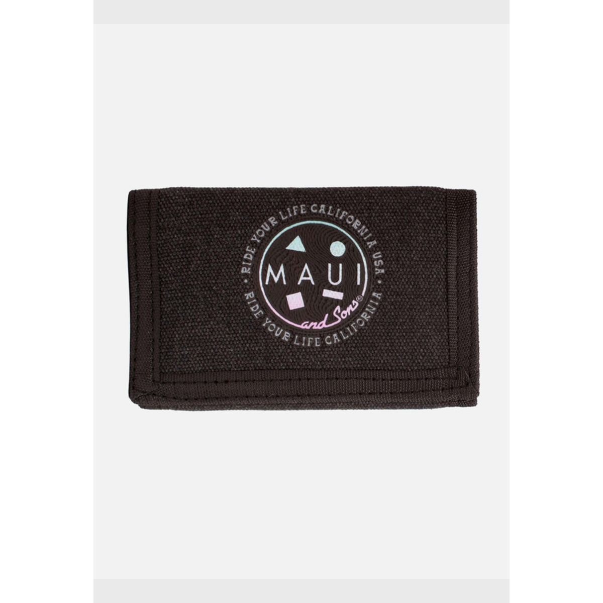 MAUI AND SONS - Billetera Retro Tyl Tri-Fold Negro Hombre Maui and sons