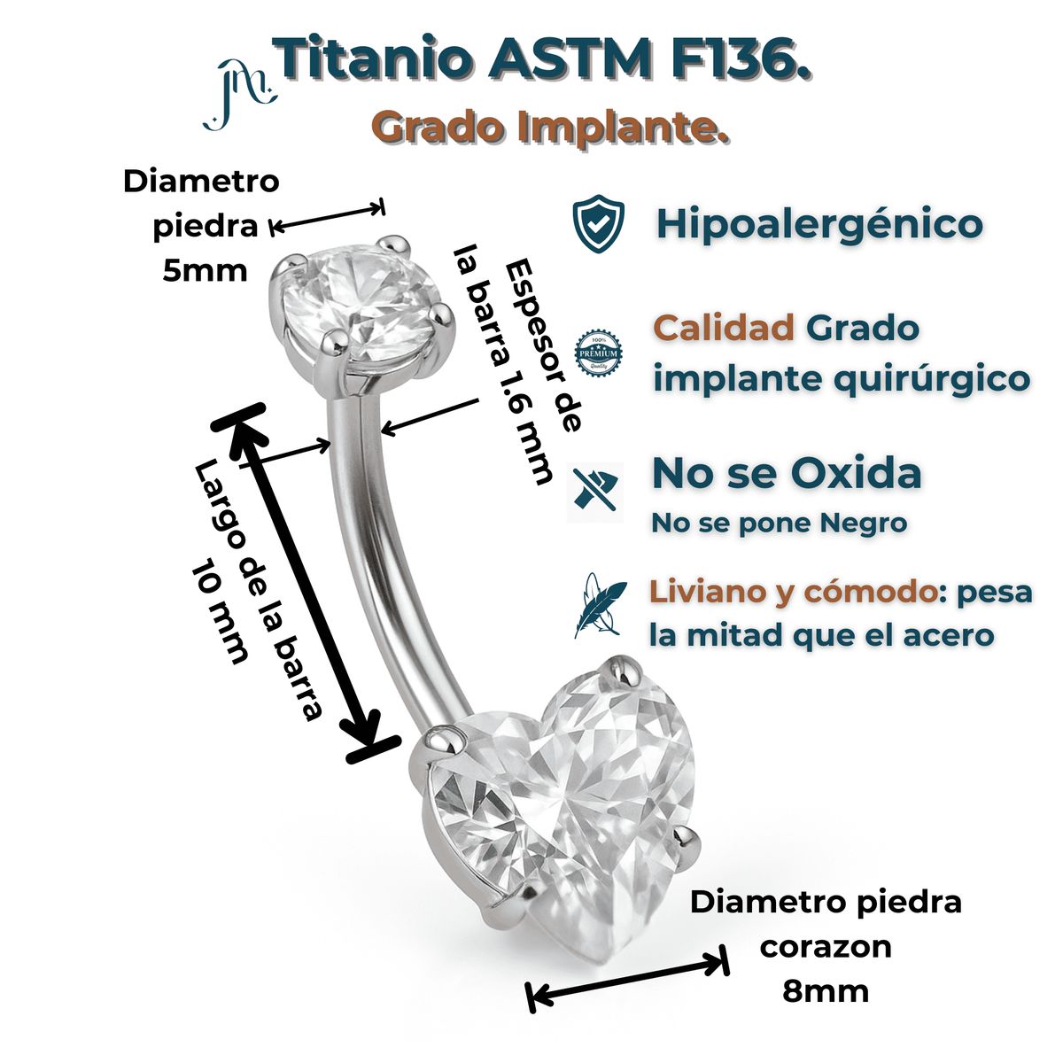 ELBAULDEJUMA - Piercing Ombligo G23 Titanio ASTM F136