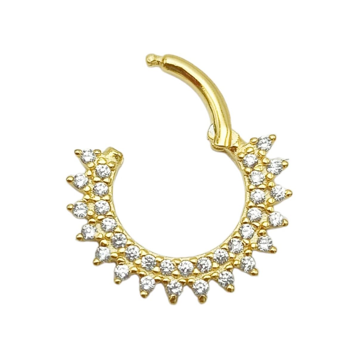 ELBAULDEJUMA - Piercing Septum Rising sun Plata fina ley S925 Chapada Oro