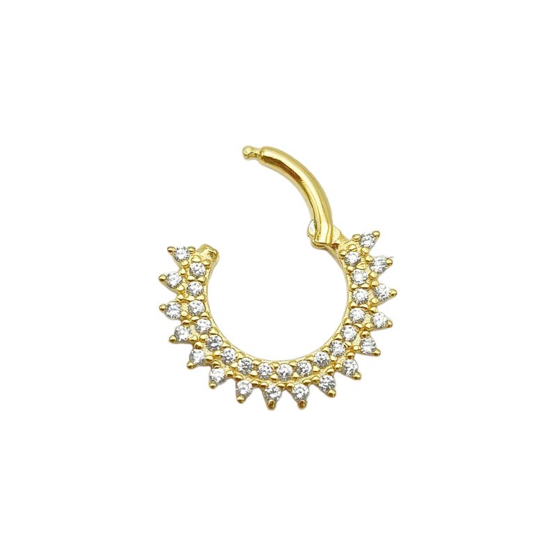 ELBAULDEJUMA - Piercing Septum Rising sun Plata fina ley S925 Chapada Oro