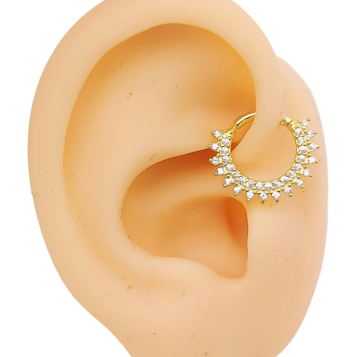 ELBAULDEJUMA - Piercing Septum Rising sun Plata fina ley S925 Chapada Oro