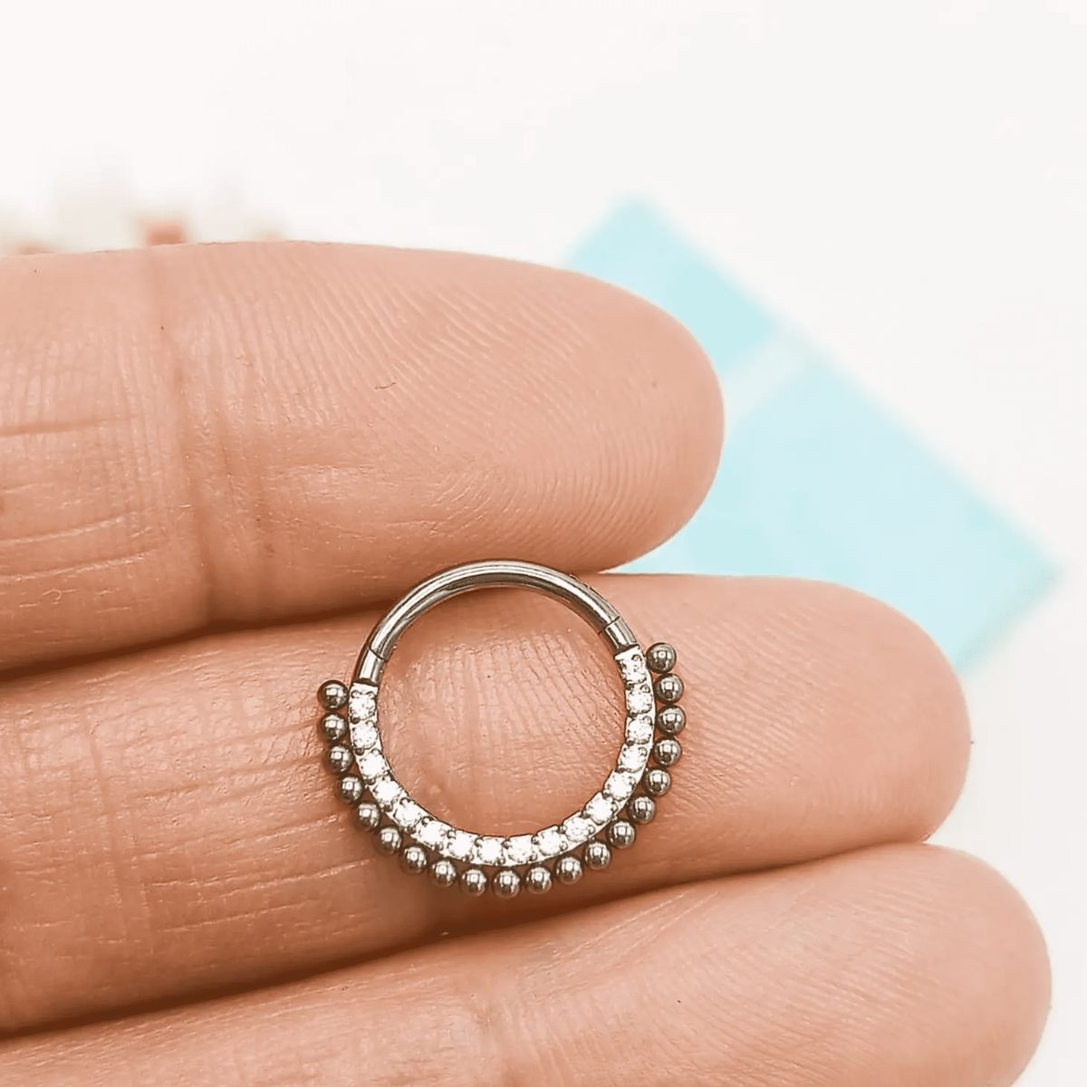 ELBAULDEJUMA - Piercing Septum Astm F136 G23 Titanio Diadema Circonio