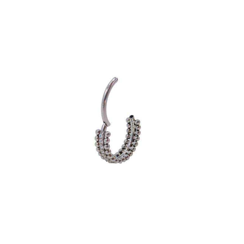 ELBAULDEJUMA - Piercing Septum F136 G23 Acero Titanio Zirconia Esfera Doble