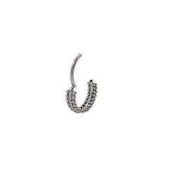 ELBAULDEJUMA - Piercing Septum F136 G23 Acero Titanio Zirconia Esfera Doble