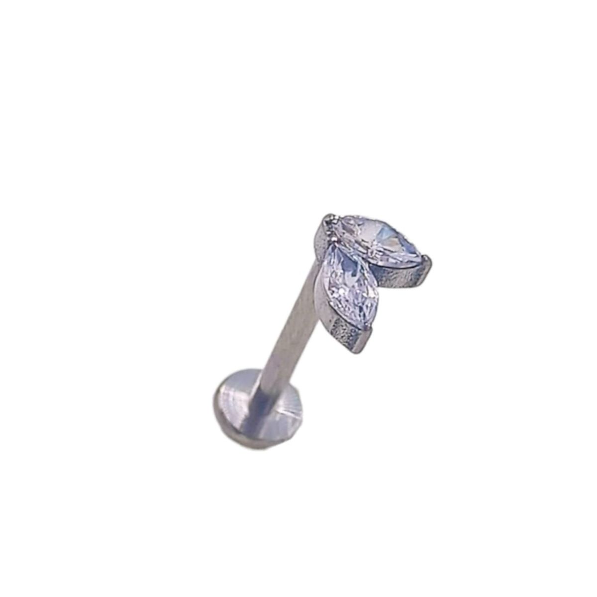 ELBAULDEJUMA - Piercing Labret Tragus F136 G23 Acero Titanio Hoja Circonio