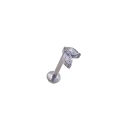 ELBAULDEJUMA - Piercing Labret Tragus F136 G23 Acero Titanio Hoja Circonio