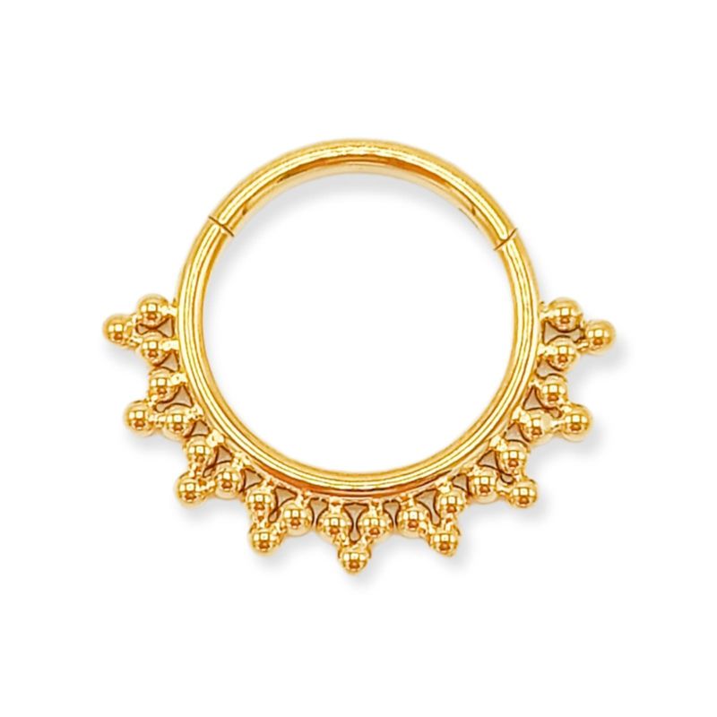 ELBAULDEJUMA - Piercing Septum diadema F136 G23 Titanio Chapado En Oro 18k