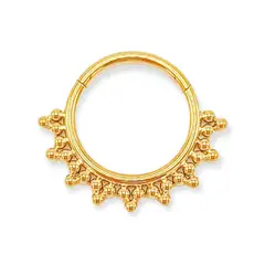 ELBAULDEJUMA - Piercing Septum diadema F136 G23 Titanio Chapado En Oro 18k